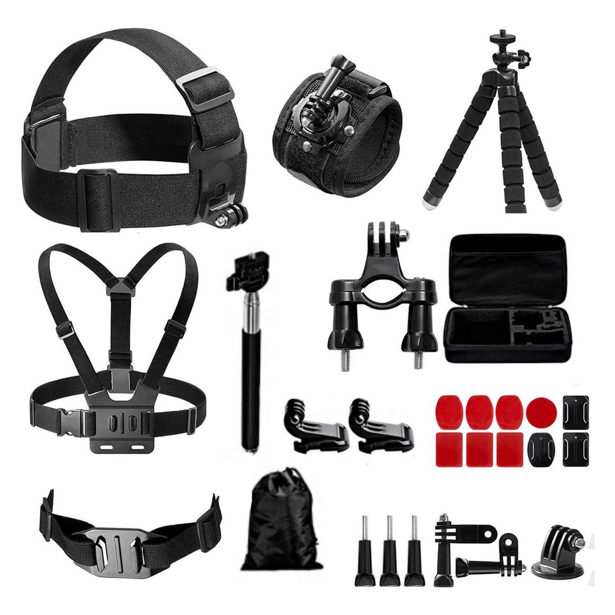 IMPORTCLICK - Kit 30 Accesorios Cámara Deportiva GoPro Estuche