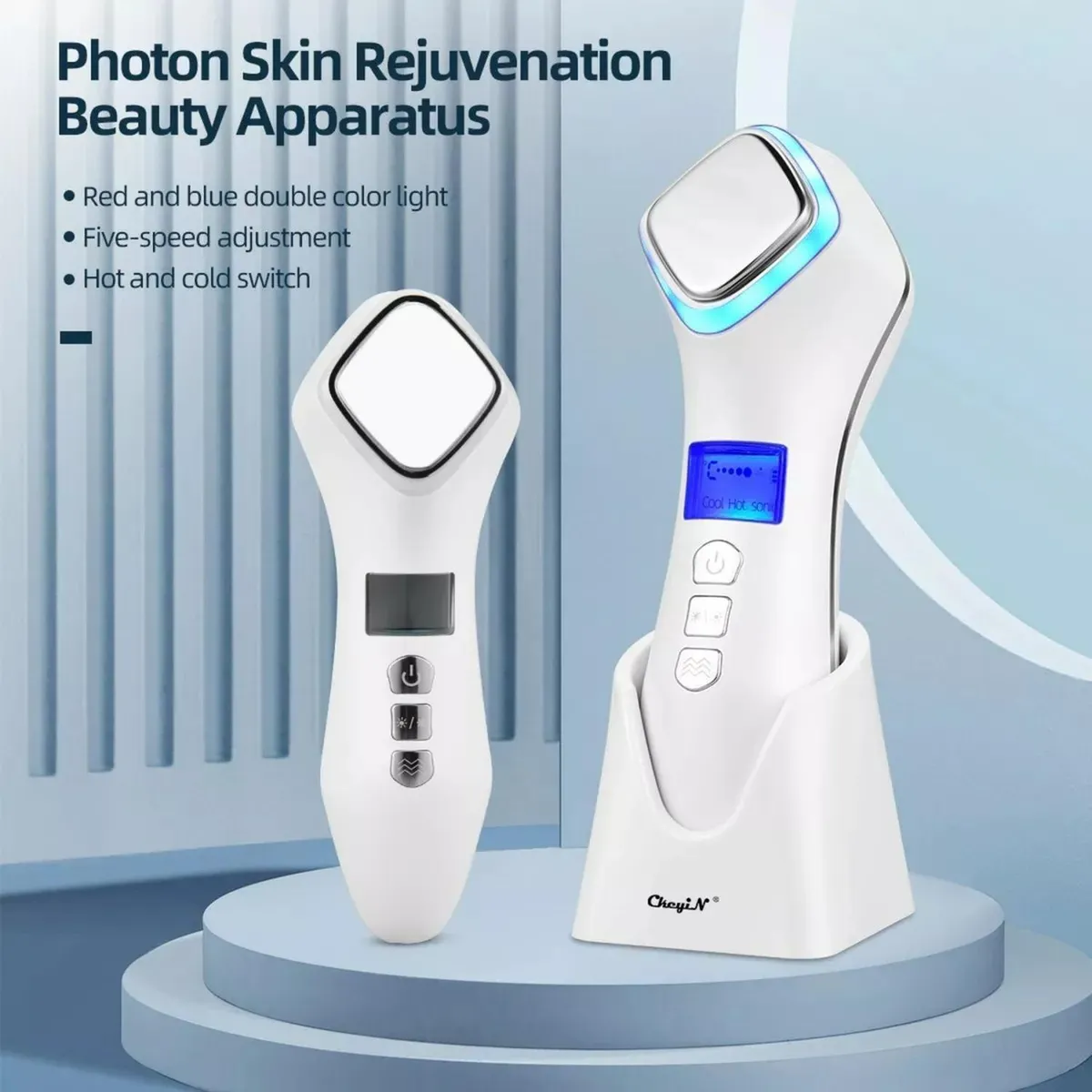 IMPORTCLICK - Masajeador Eléctrico Facial Terapia Rostro Ultrasónico Crioterapia Control