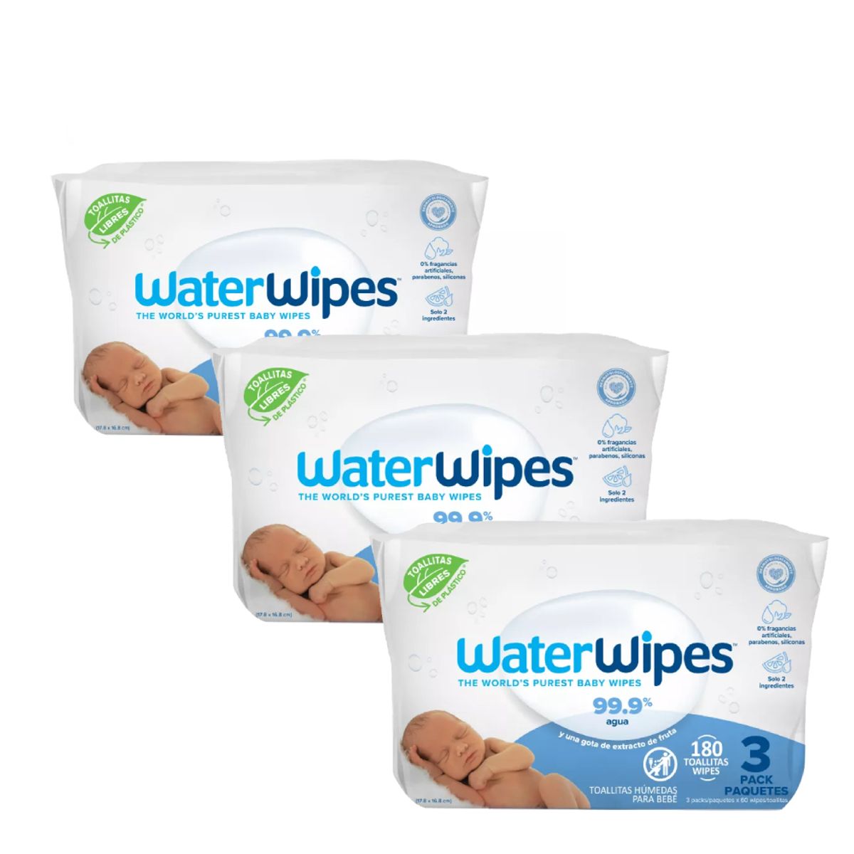 WATER WIPES - Toallitas húmedas WaterWipes Biodegradables 540 unidades, 9 x 60 un.