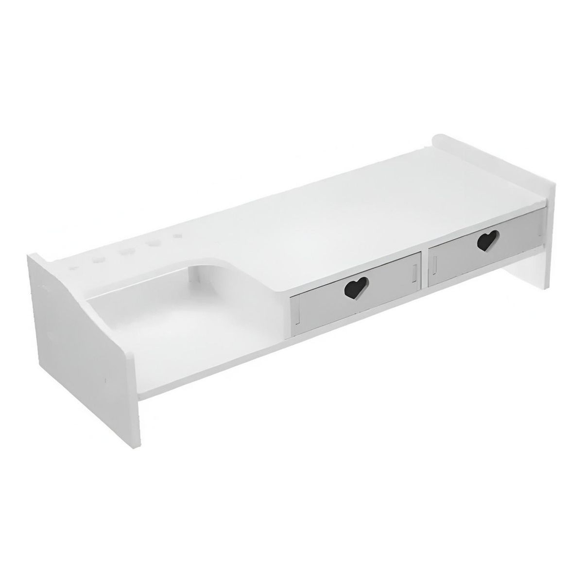 IMPORTCLICK - Organizador Escritorio Base Monitor Madera Corazón
