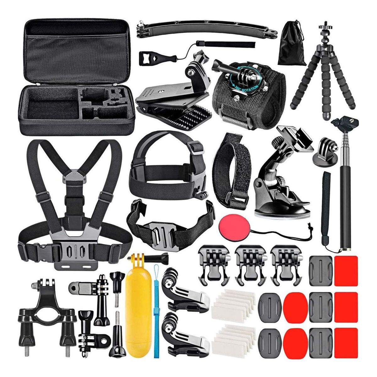 IMPORTCLICK - Kit 51 Accesorios Cámara Deportiva GoPro Estuche