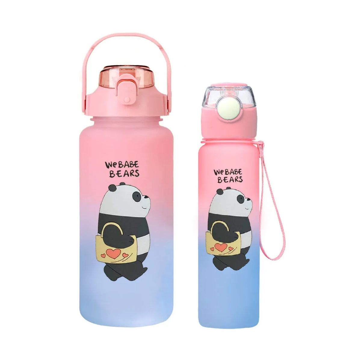 IMPORTCLICK - Pack 2 Botellas Agua Motivacional Osos 2 Lt Más 900 ML RosaCeleste