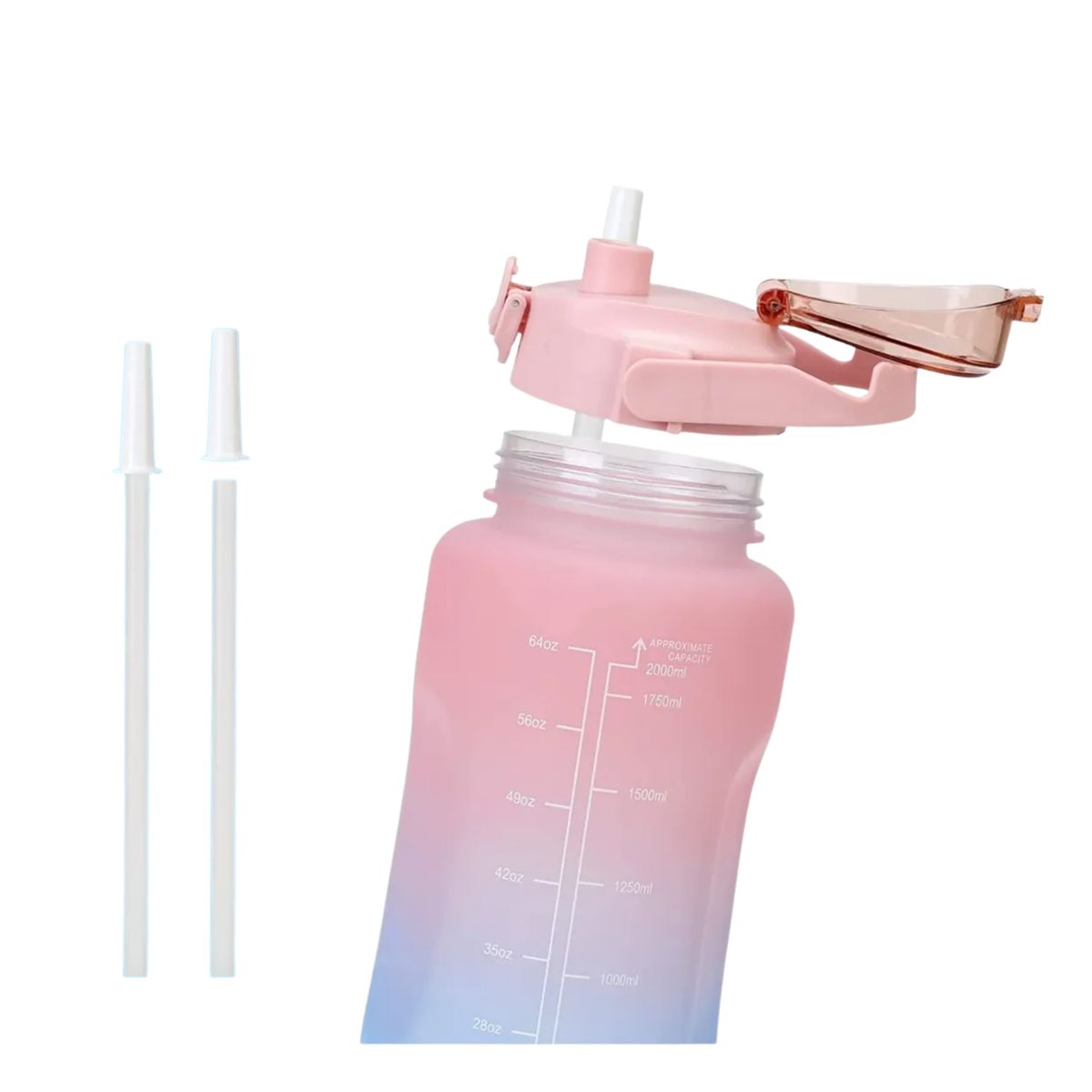 IMPORTCLICK - Pack 2 Botellas Agua Motivacional Osos 2 Lt Más 900 ML RosaCeleste