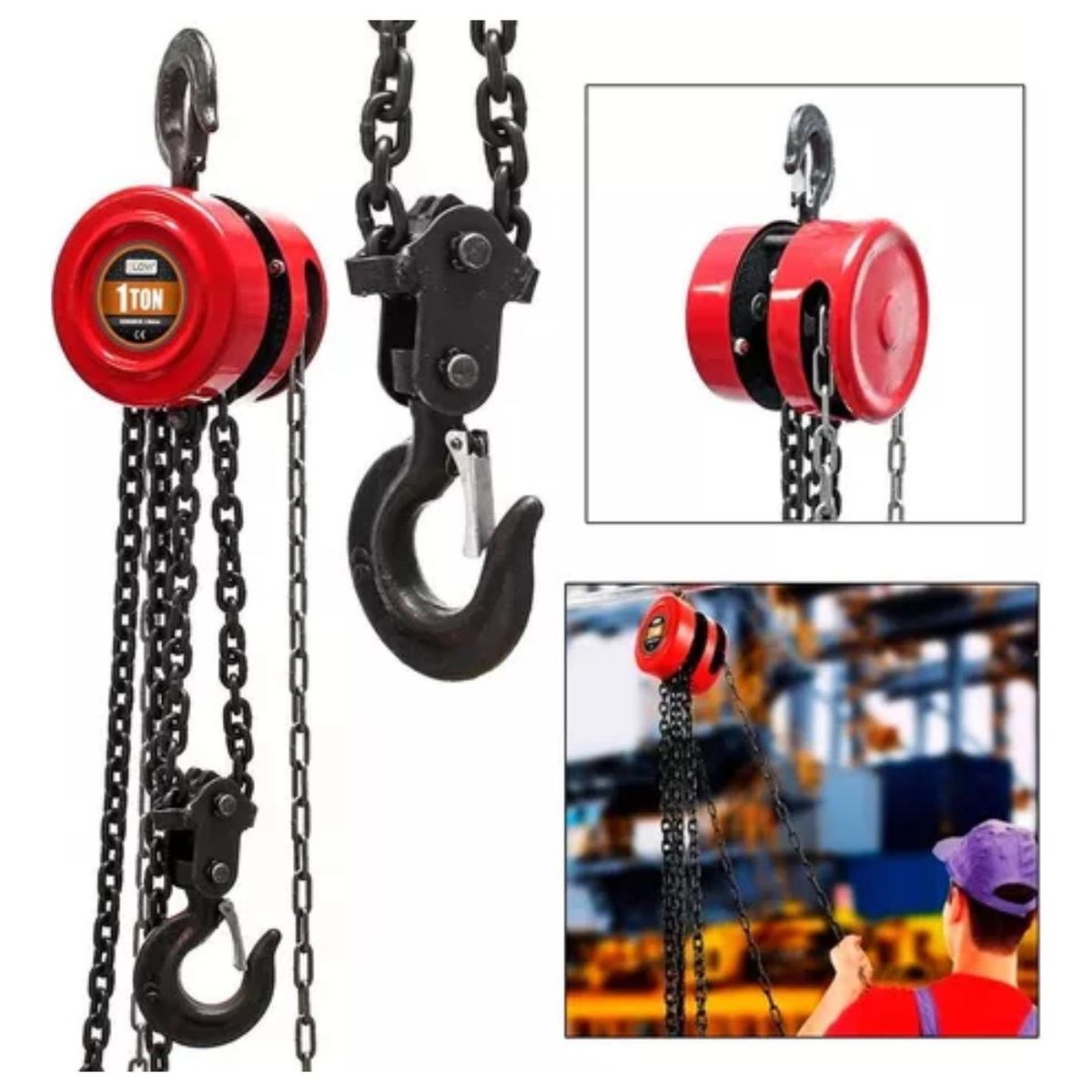 IMPORTCLICK - Tecle Manual 1 Tonelada Cadena 3 MTS