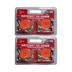 IMPORTCLICK - Set 4 Eslinga Correa Plana Correa Amarre 4Mx2.5 CM Rojo