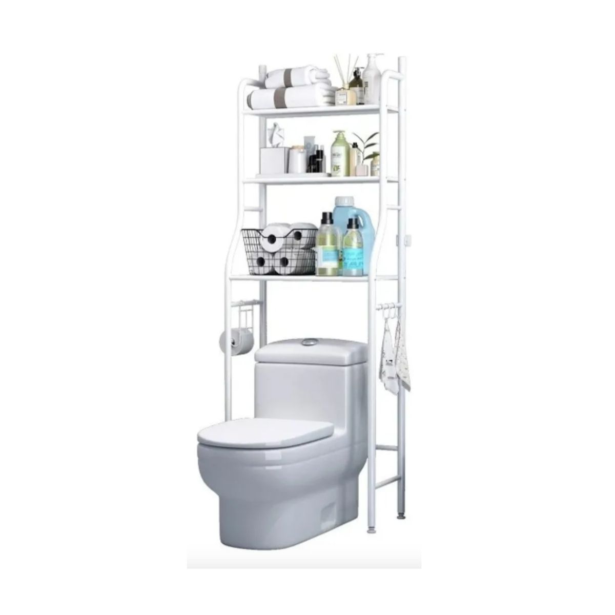 GENERICO - Estante Organizador de Baño Sobre Inodoro Metálico de 3 Niveles - Maximiza Espacio