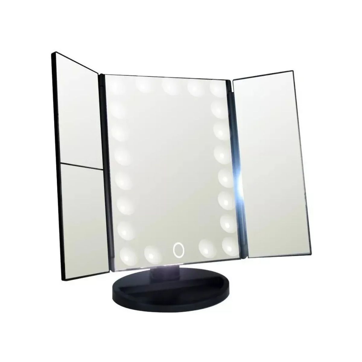 IMPORTCLICK - Espejo Maquillaje 22 Luces LED Aumento Giratorio Negro