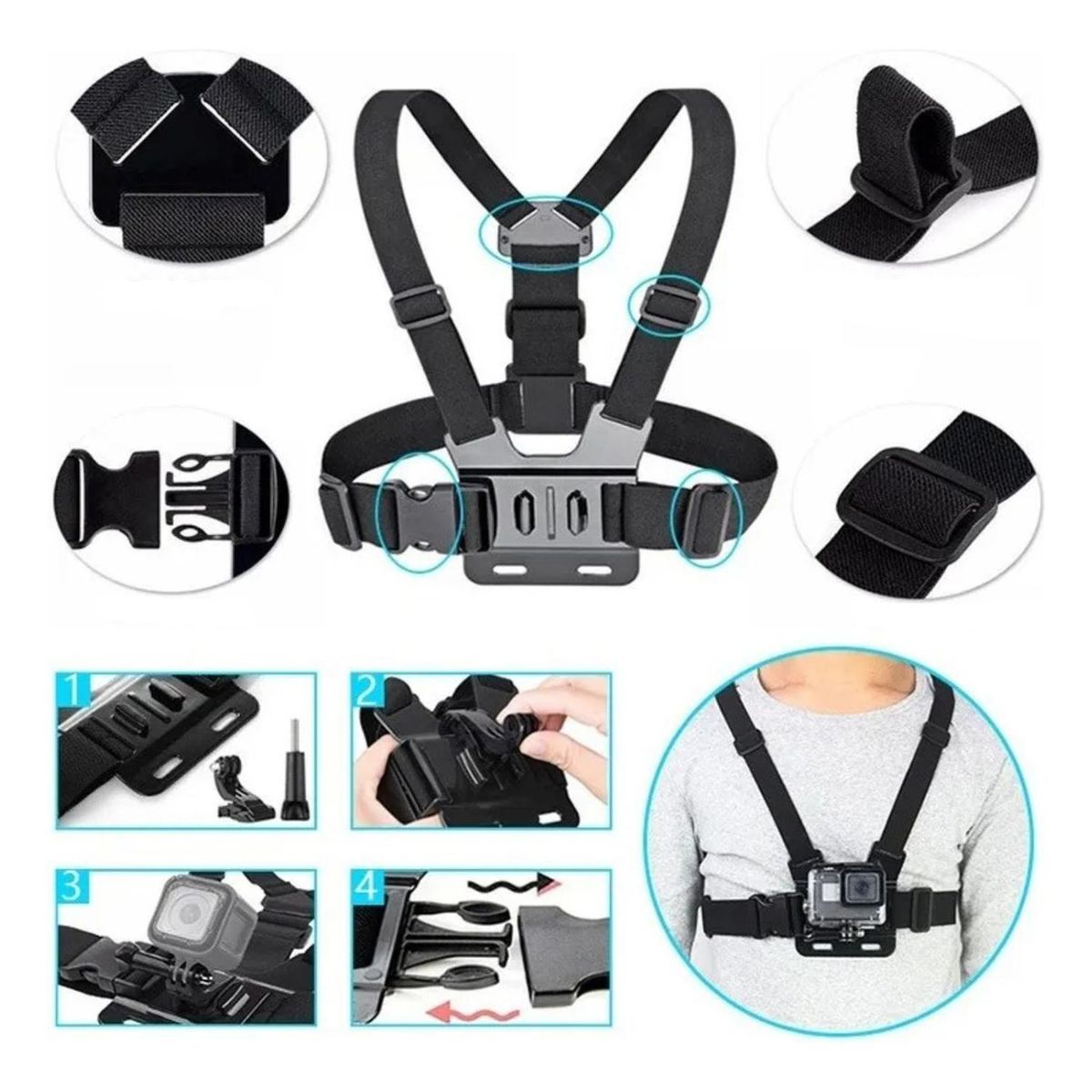 IMPORTCLICK - Kit 40 Accesorios Cámara Deportiva GoPro Estuche