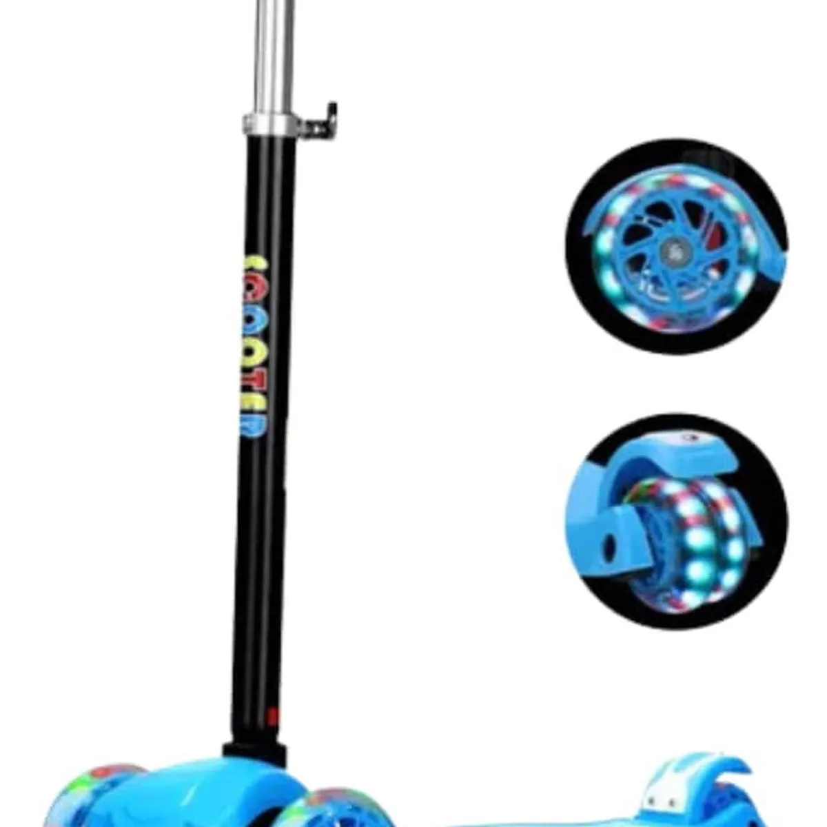 IMPORTCLICK - Scooter Monopatín 3 Ruedas LED Infantil Regulable Celeste