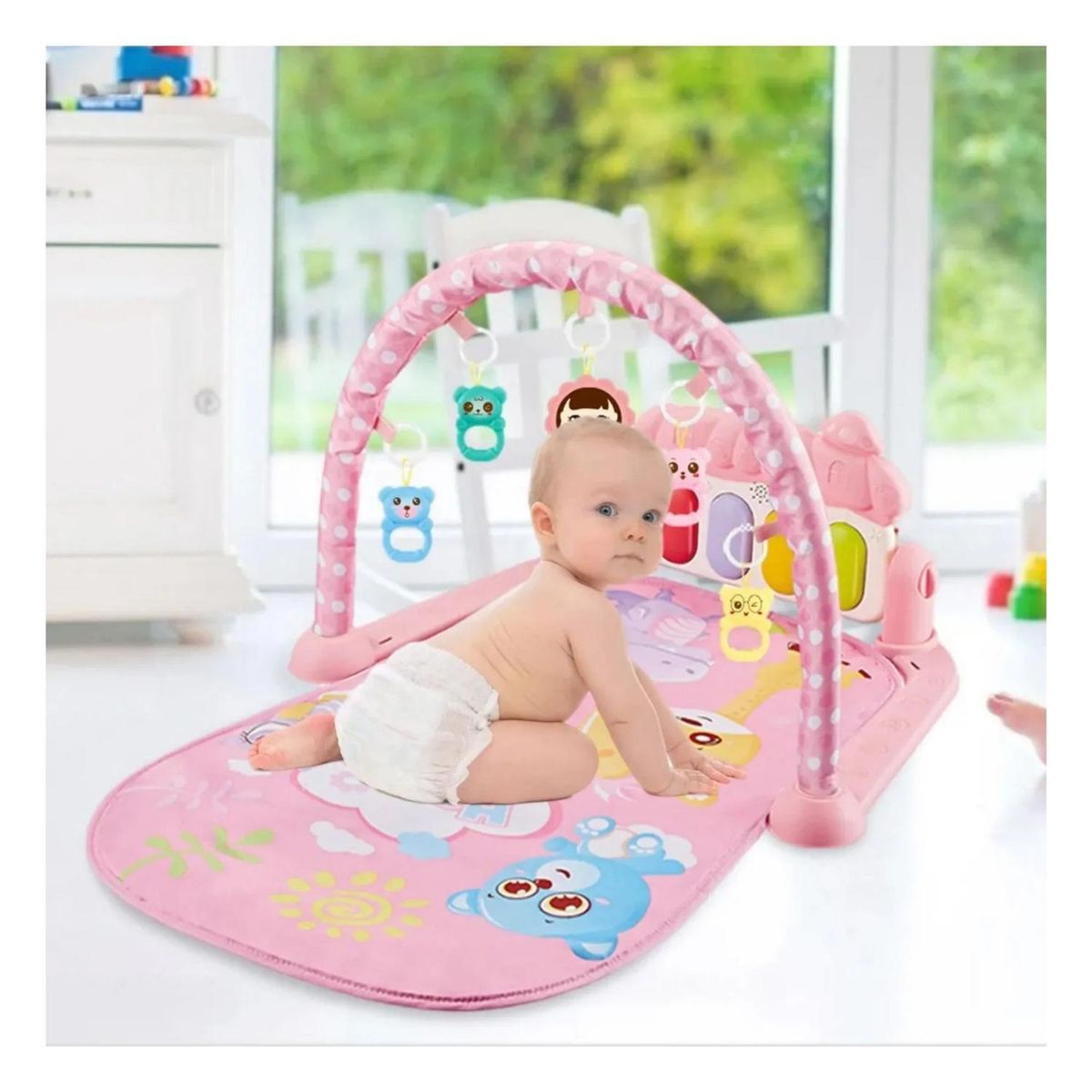 IMPORTCLICK - Alfombra Musical Estimulación Piano Infantil Rosa