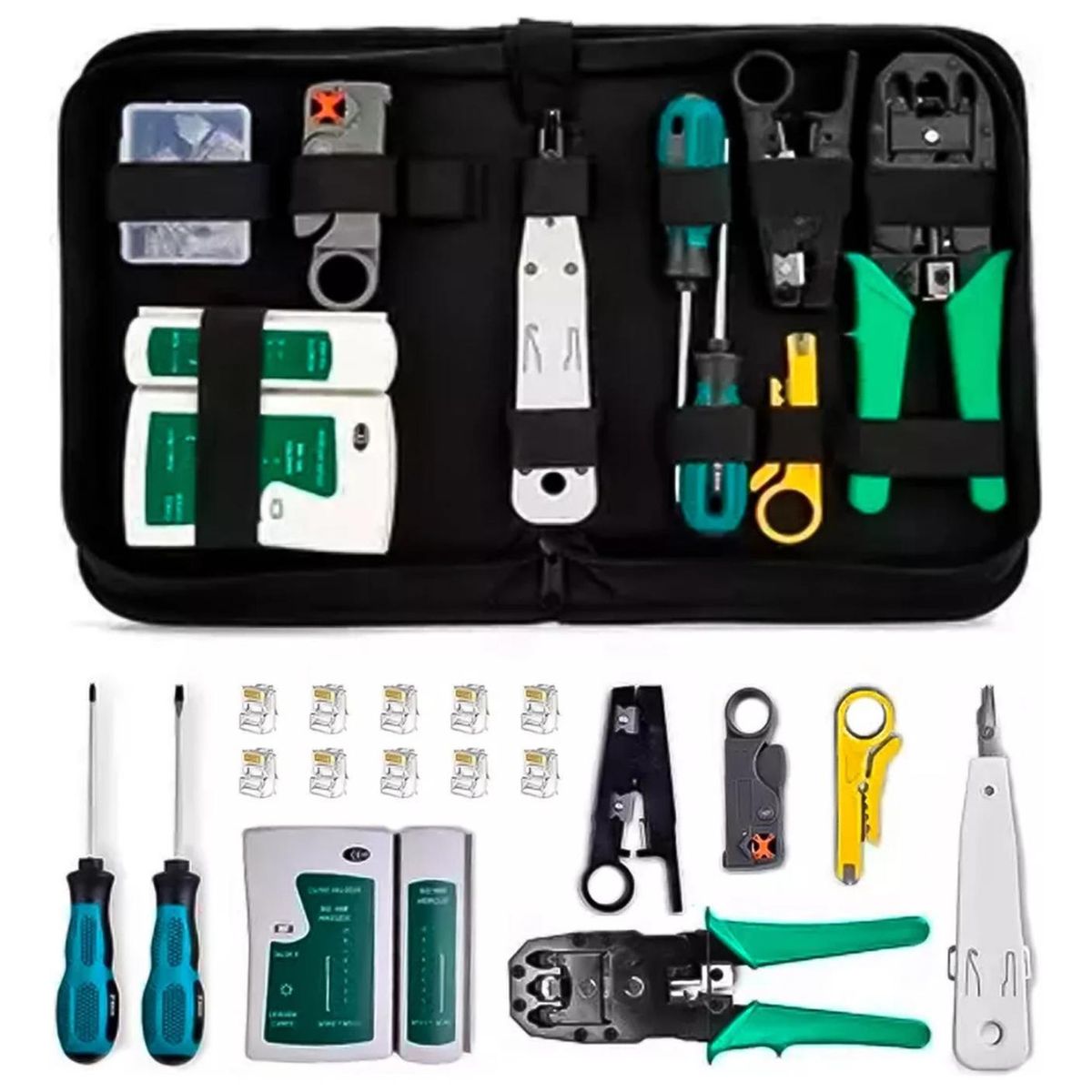 IMPORTCLICK - Kit Herramientas Redes Crimpeadora Pelacables