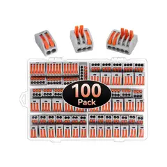 IMPORTCLICK - Set 100 Piezas Conectores Eléctricos cable Compacto 20x13,5x4 CM Gris