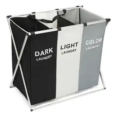 IMPORTCLICK - Cesto Canasto Plegable Multifuncional 3 Espacios 65x56x39 CM