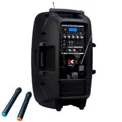 KOHLT - Parlante Recargable + 2 Microfonos Inalambricos Porta 15