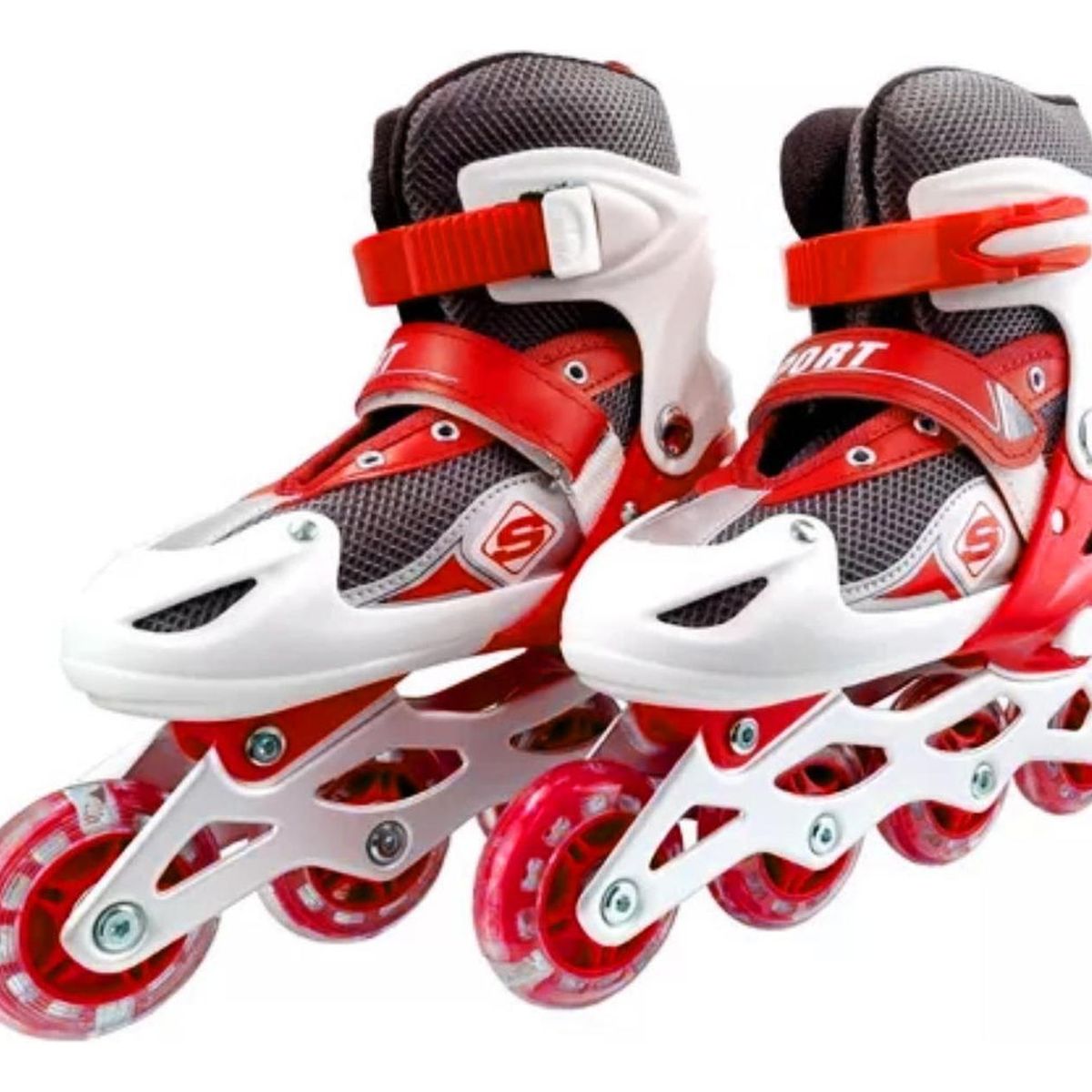IMPORTCLICK - Patines Roller Línea Juveniles Ajustable Rojo S