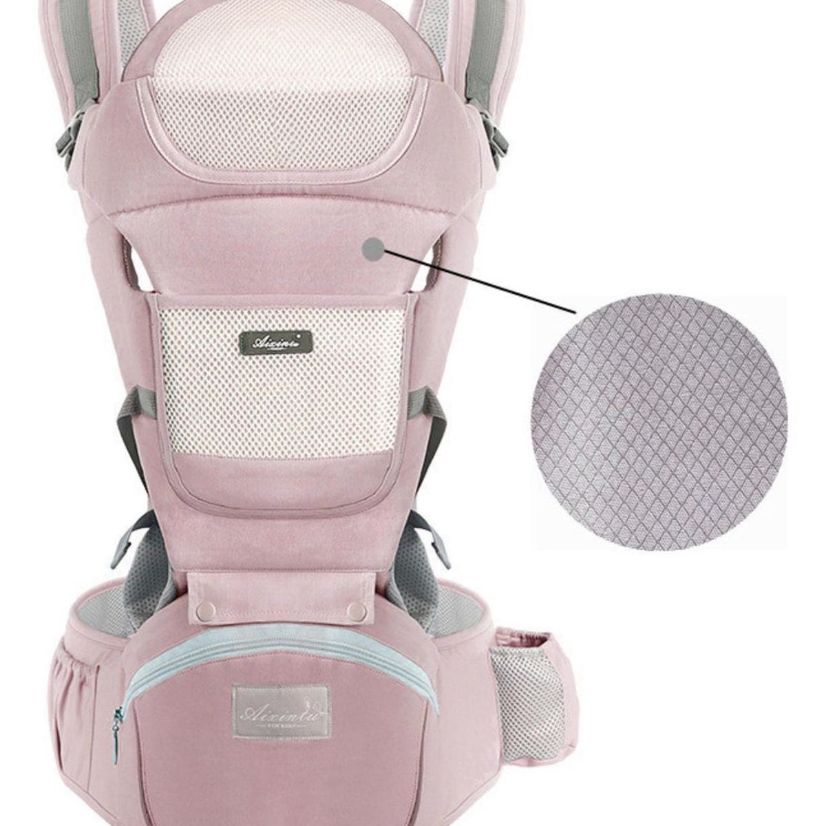 IMPORTCLICK - Mochila Porta Bebes Ergonómica Asiento Multifuncional 6 En 1 Rosado