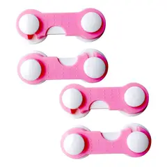 IMPORTCLICK - Pack 4 Seguros Traba Puertas Muebles Cajones Rosado