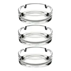 IMPORTCLICK - Set 3 Ceniceros Vidrio Redondo 10x3 CM