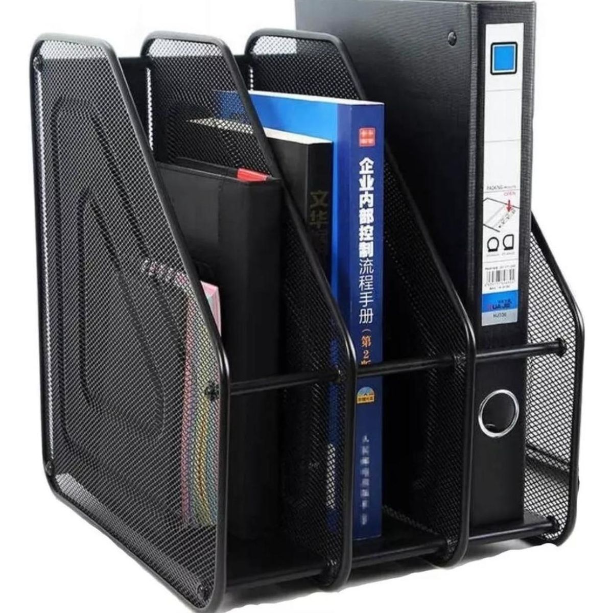 IMPORTCLICK - Organizador Libros Revistero Metal Escritorio 3 Niveles 31x24x29 CM
