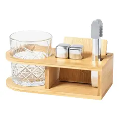 IMPORTCLICK - Set Whisky Accesorios Deluxe Bambú Vaso Devon 350 ML