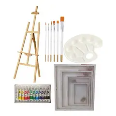 IMPORTCLICK - Set Arte Pintura Acrílico Atril 120 CM Madera