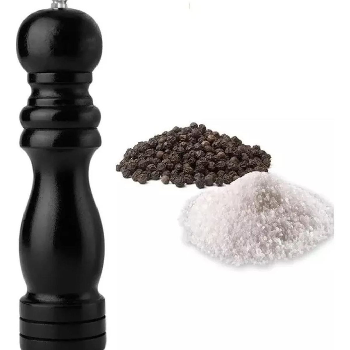IMPORTCLICK - Moledor Molinillo Sal Pimienta Madera Negro 20 CM