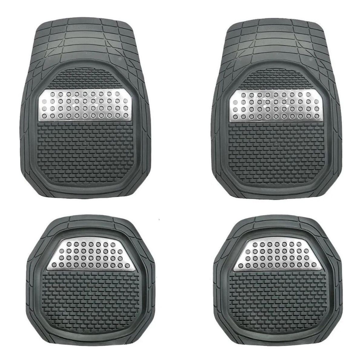 IMPORTCLICK - Alfombra Auto Goma Tuning 4 Piezas Negro Deluxe