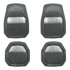 IMPORTCLICK - Alfombra Auto Goma Tuning 4 Piezas Negro Deluxe