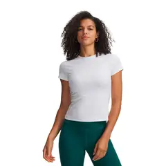 UNDER ARMOUR - Polera M/C UA Motion Fitted Blanco Mujer