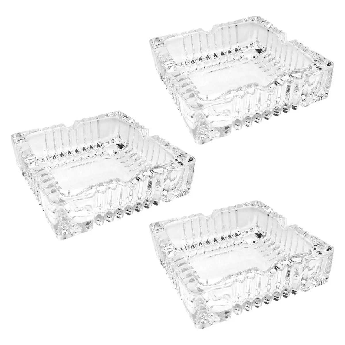IMPORTCLICK - Set 3 Ceniceros Cristal Tallado 14x3 CM