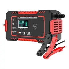 IMPORTCLICK - Cargador Batería Automóvil 6 AMP Monitor Carga Inteligente 12 V Rojo