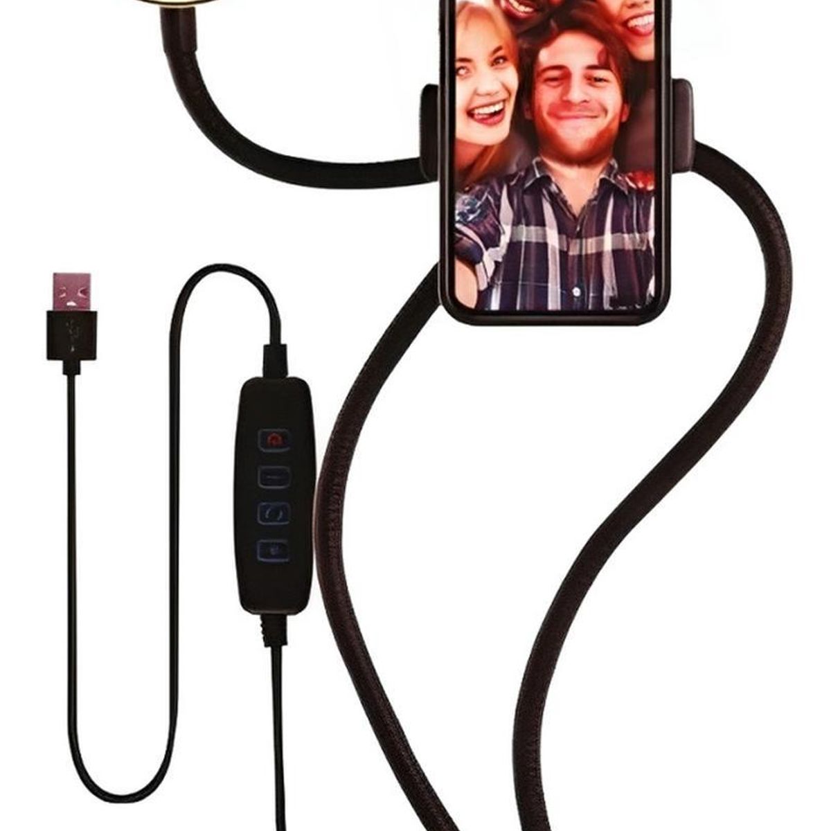 IMPORTCLICK - Soporte Clip Aro Luz 10 CM Smartphone Flexible