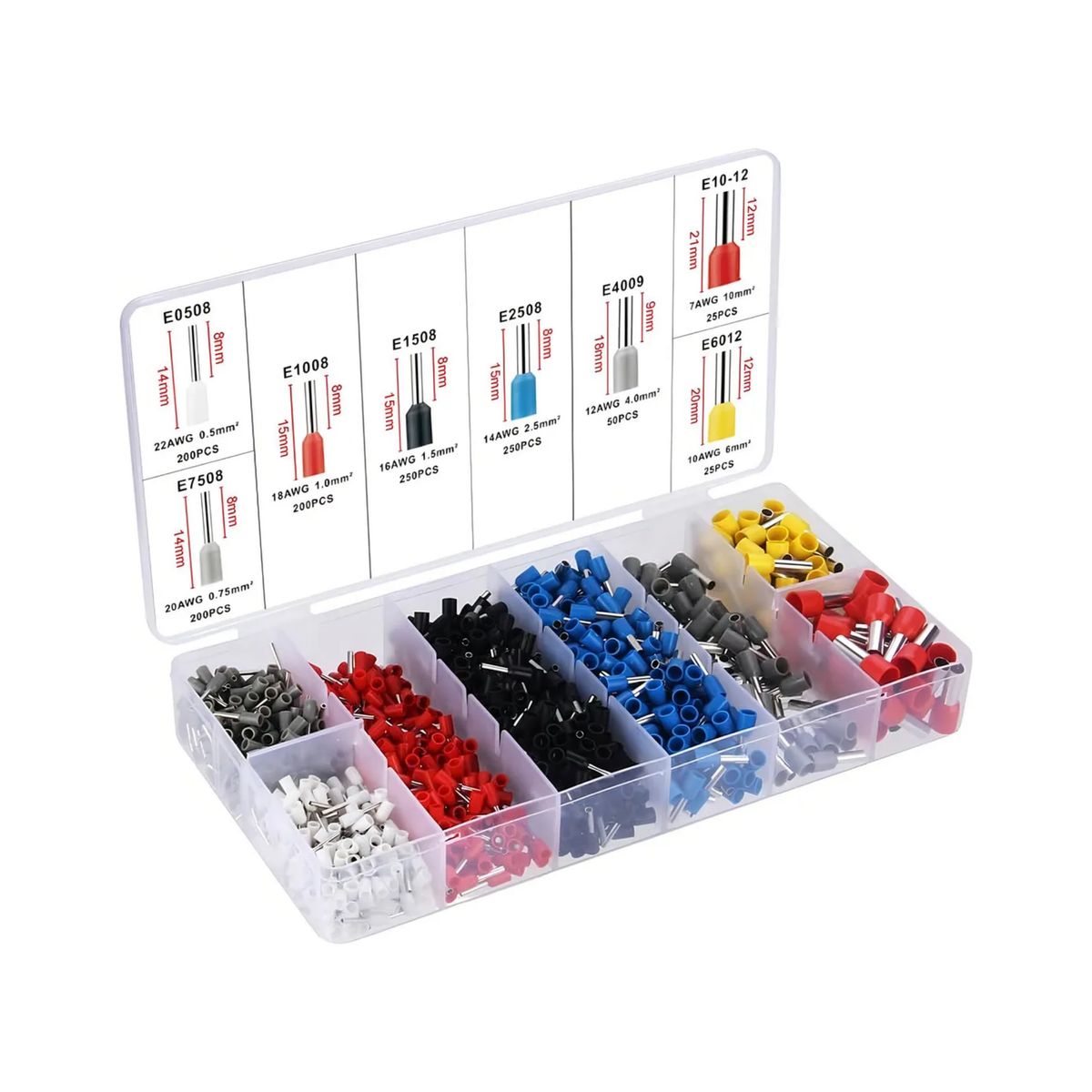 IMPORTCLICK - Kit 1200 Unidades Terminales Eléctricos Tubulares