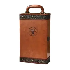 IMPORTCLICK - Caja Porta Vinos 750 CC Más Maleta Cuero 35x20x12 CM