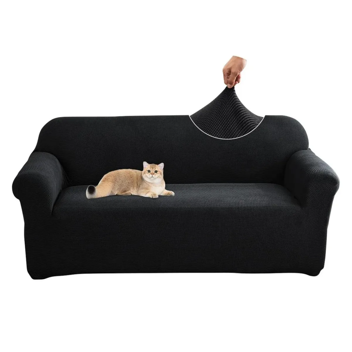 IMPORTCLICK - Funda Sofá Cubre Sillón Protectora Elastizada 230 CM Negro
