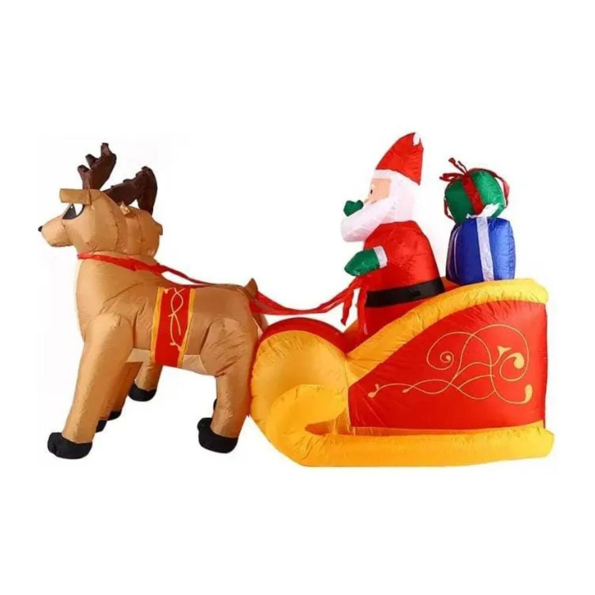 IMPORTCLICK - Inflable Navideño Viejo Pascuero Con Reno Rojodorado