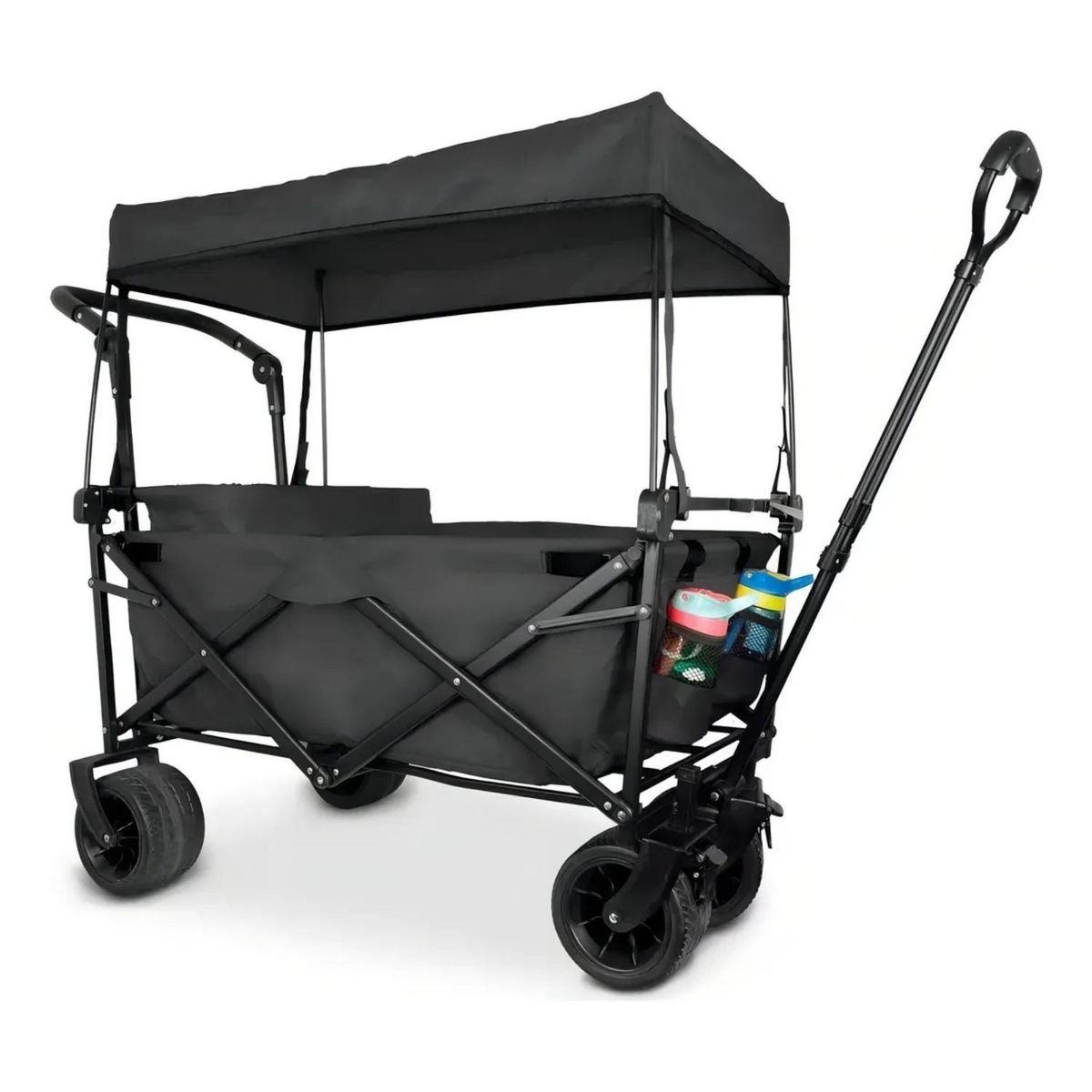 IMPORTCLICK - Carrito Carriola Plegable Portátil Exteriores Toldo Llantas 360º Negro