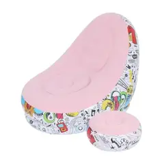 IMPORTCLICK - Sofá Tumbona Silla Inflable Reposa Pies Puff XL Más Inflador Rosa