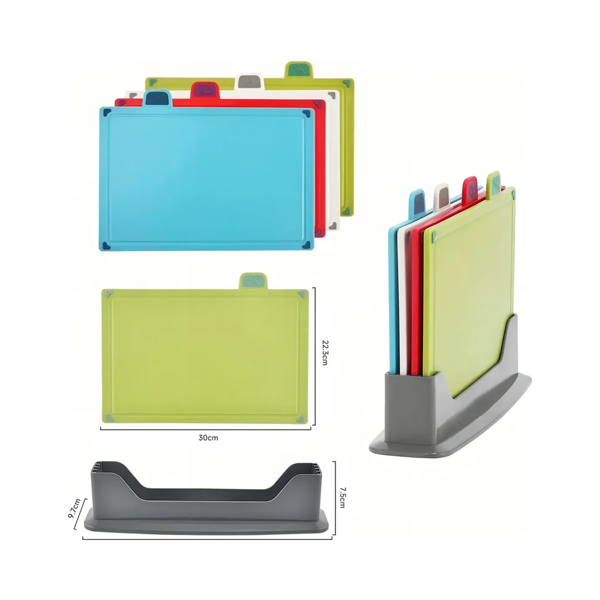 IMPORTCLICK - Pack 4 en 1 Tablas Picar Cocina 34x6,9x23,5 CM
