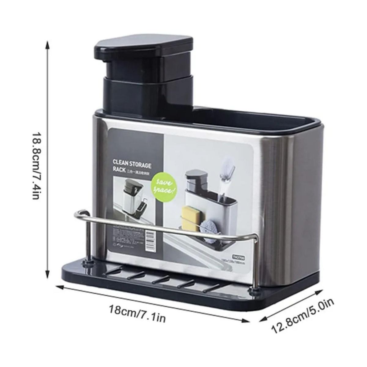 IMPORTCLICK - Dispensador Organizador Lavalozas Jabón Esponja