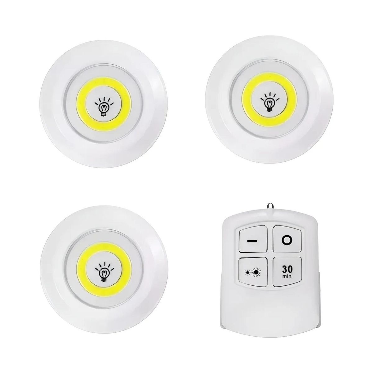 IMPORTCLICK - Kit 3 Lámparas Foco LED Inalámbrico Más Mando A Distancia