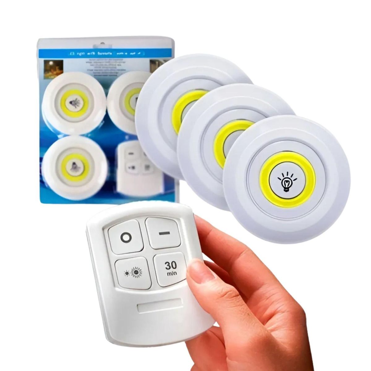 IMPORTCLICK - Kit 3 Lámparas Foco LED Inalámbrico Más Mando A Distancia