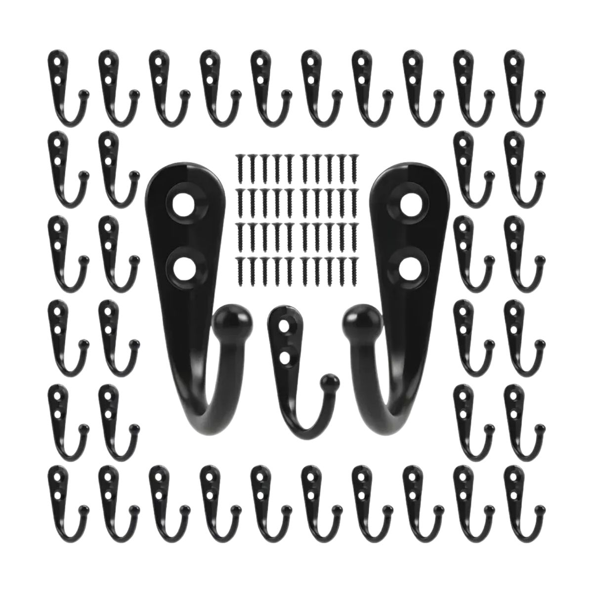 IMPORTCLICK - Pack 40 Unidades Ganchos Pared Negro 4,3x2,9 CM