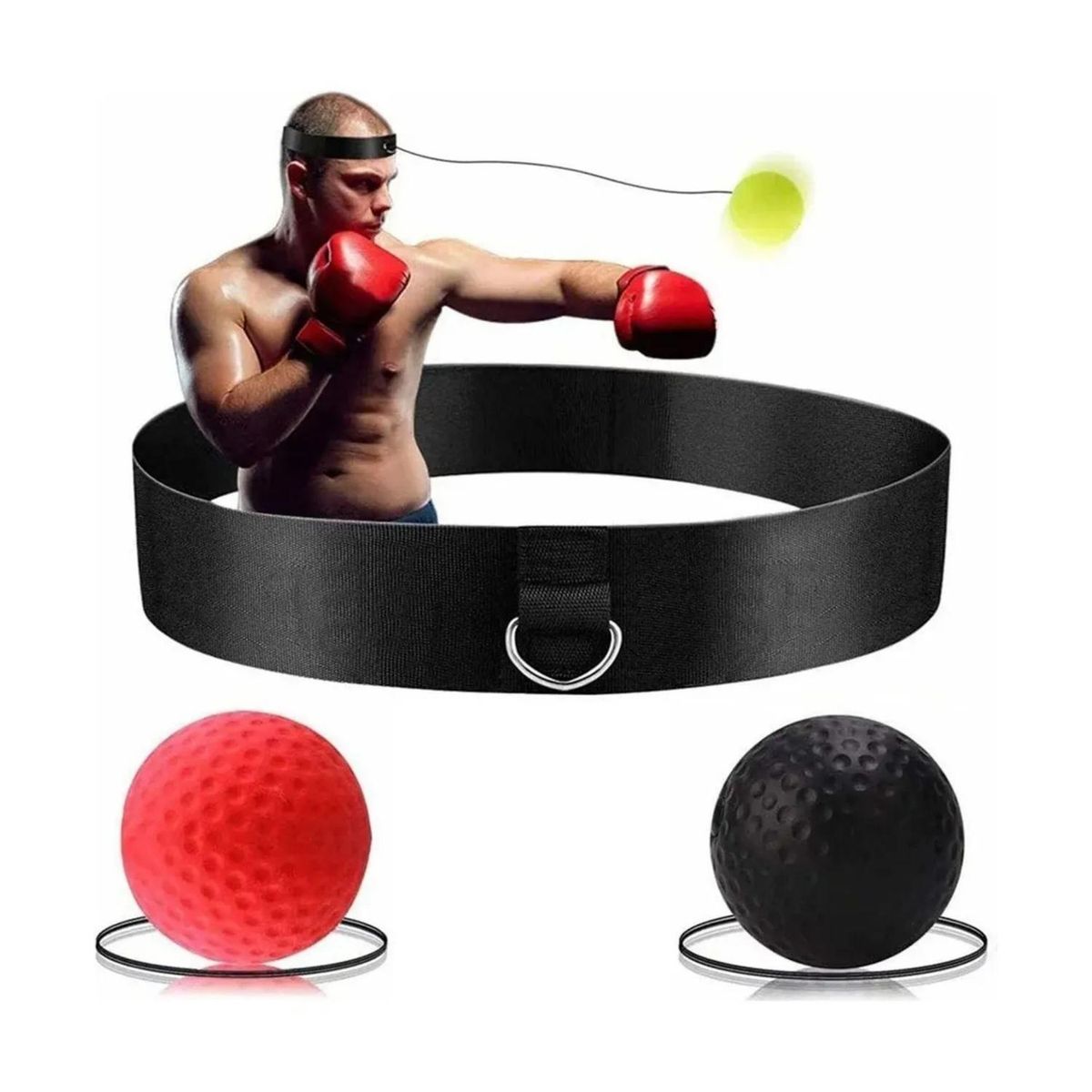 IMPORTCLICK - Cintillo Entrenamiento Reflejos Boxeo Más 2 Pelotas