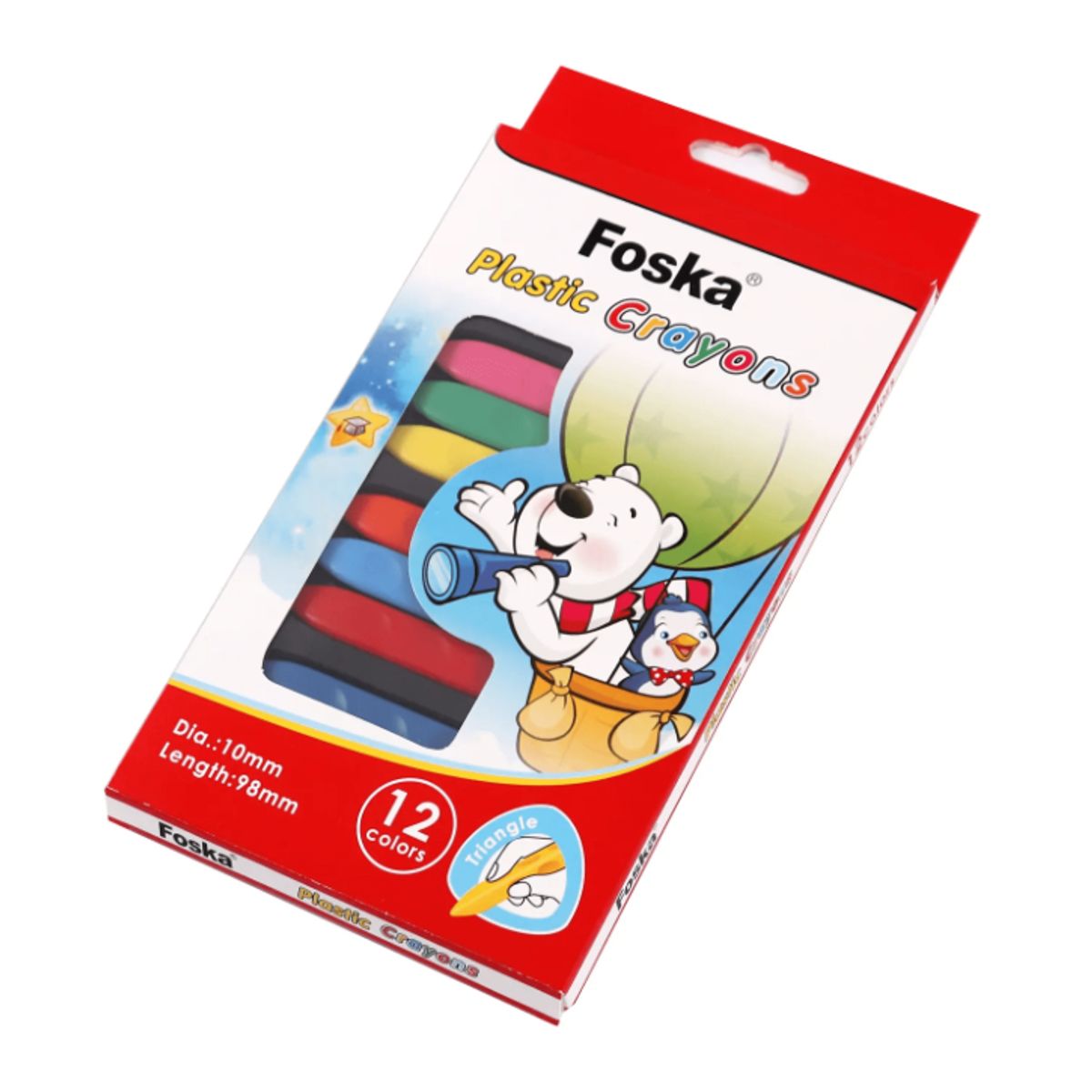 FOSKA - Crayón de plástico 12 colores SF2038 FOSKA