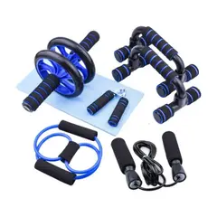 IMPORTCLICK - Kit 7 Piezas Ruedas Abdominales Ejercicio Deporte Azul