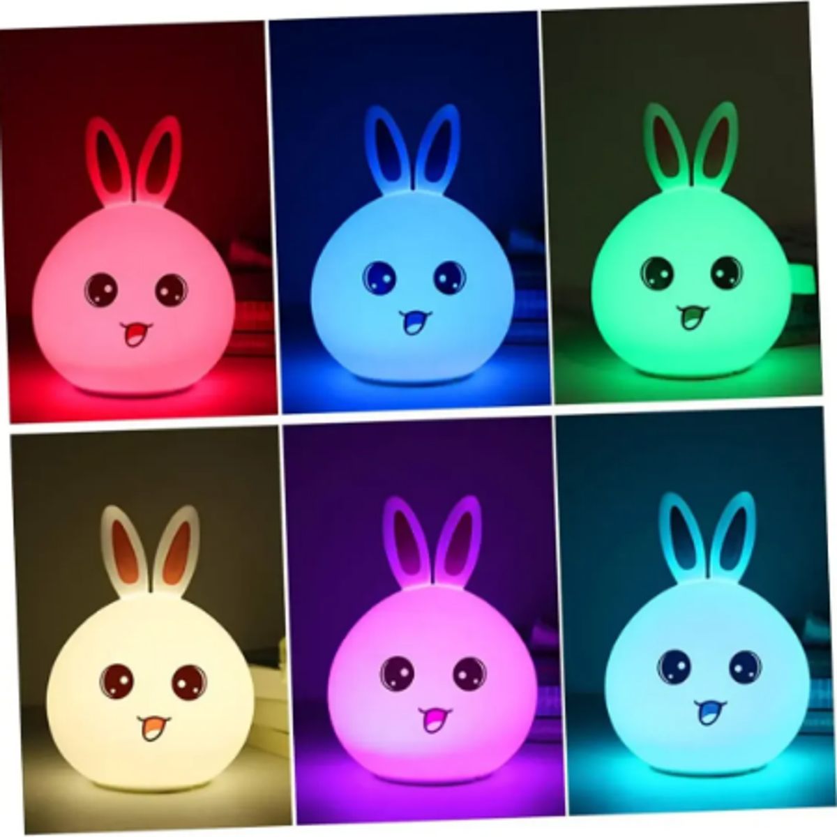 GENERICO - Lámpara Multicolor Sensor Touch Conejo Encantador Silicona