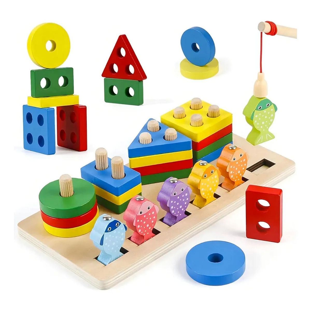 IMPORTCLICK - Juego Pesca Magnético Infantil Madera Multicolor