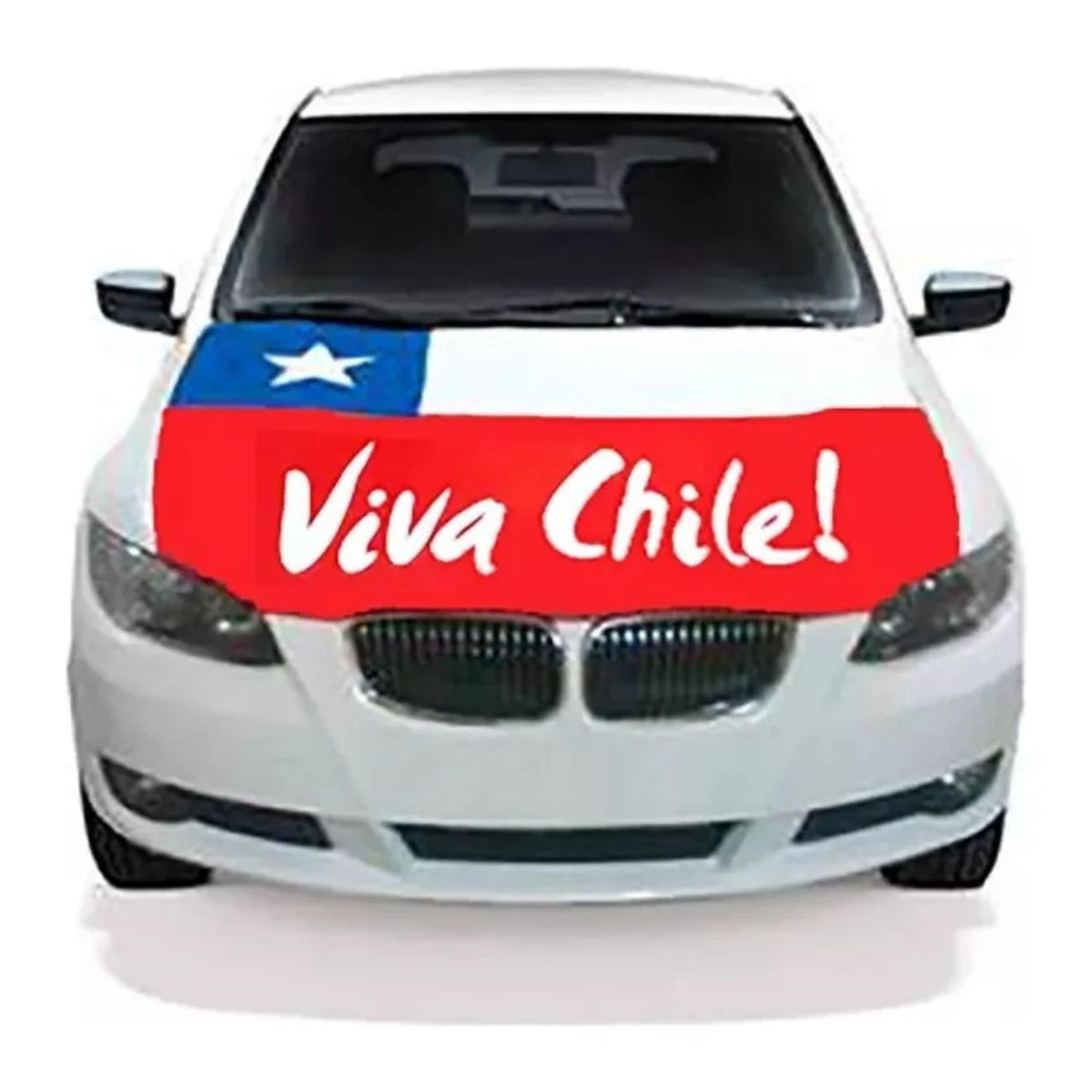 IMPORTCLICK - Cubre Capot Bandera Chilena Elástica Viva Chile