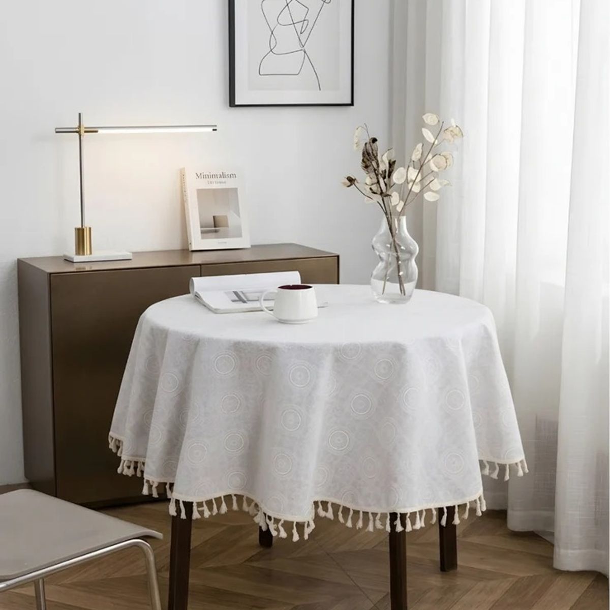 DEKOHOME - Mantel Redondo 140 cm Beige